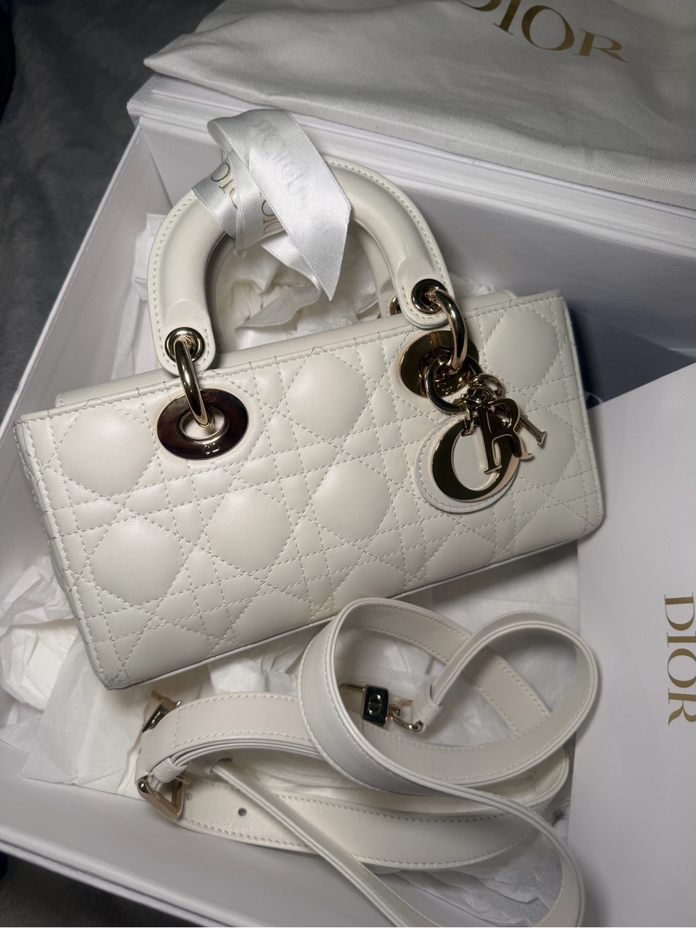 Dior Small Lady D-Joy Bag – Latte Cannage Lambskin - Picture 5 of 11